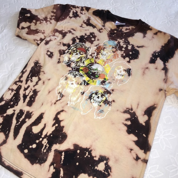 Bleached distressed guns and roses black tshirt LA - Picture 4 of 5